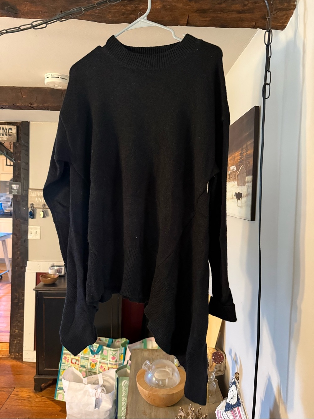 Bluivy Black Oversized Crewneck Sweater